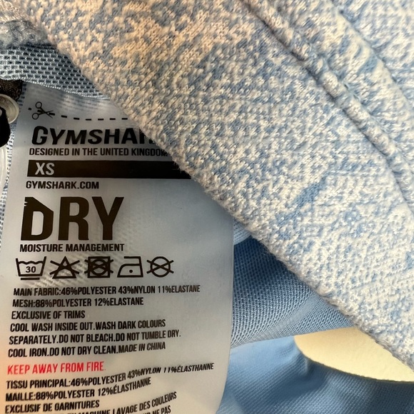 NWT Gymshark Fleur Texture Sports Bra Malibu Blue XS - Picture 9 of 10